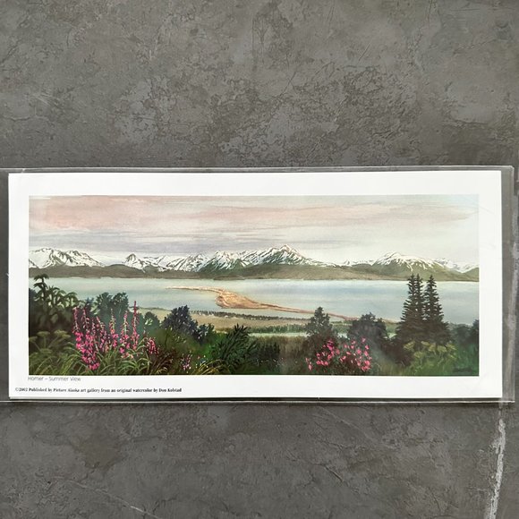 Homer Summer View Watercolor Painting Print Fine Art by Don Kolstad Alaska 2002 - Picture 8 of 9